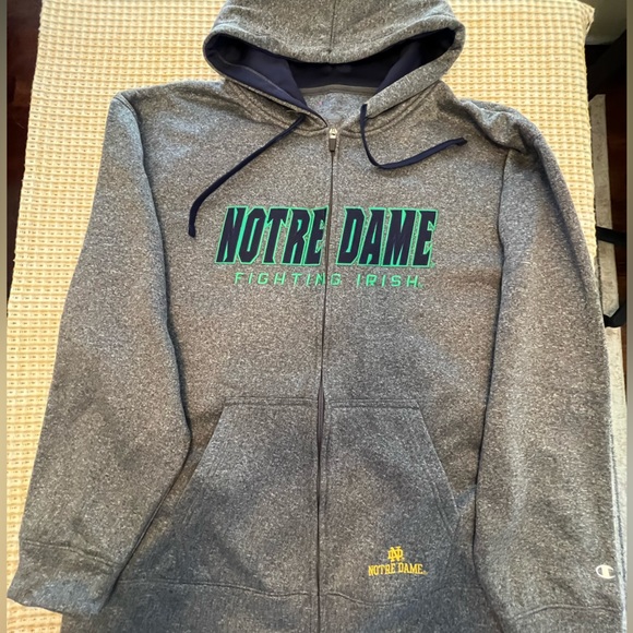 NWOT - NOTRE DAME Zip Up Hoodie With Pockets - Picture 1 of 6